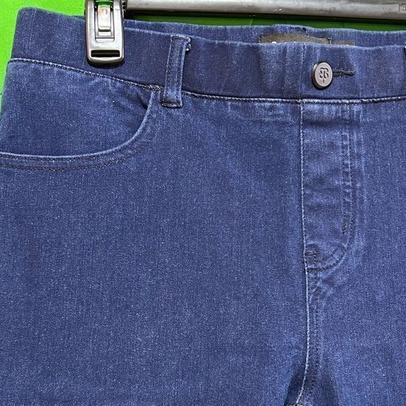 Betabrand Yoga Denim Classic Pull On Skinny Leg Jeans Dark Wash Medium Long - Picture 5 of 11